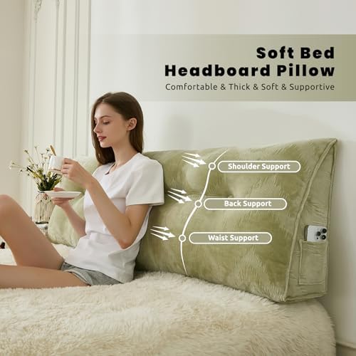 Zelladorra Headboard Pillow Queen, Triangular Wedge Pillow Headboard - Image 5