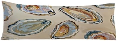 Coastal Beach Oyster Body Pillow Covers 20x54, Beachy Room Decor Aesthetic by Exqcom