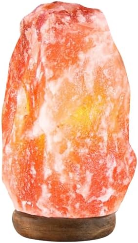 UMAID Himalayan Salt Lamp 8–10"(7–11 lb) Dimmable Pink Rock Salt Lamp with Wooden Base & Night Light Bulb, Spa Decor for Meditation Room, Massage Stones Ambiance, Desk & Bedroom,Gifts for Men & Women by UMAID