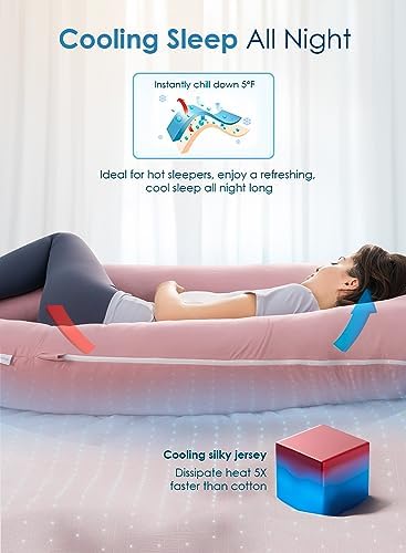 QUEEN ROSE Pregnancy Pillows for Sleeping, Cooling U Shaped Body Pillow - Image 3