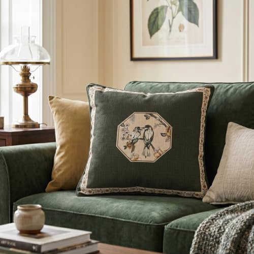 ISAENNE Vintage Elegant Linen Square Throw Pillow Cover - Image 3