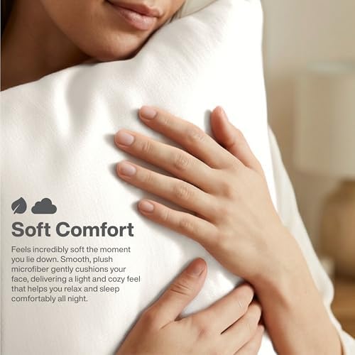 QUEENSBAY Queen Pillow Cases Set of 2, Microfiber Cooling Pillowcases, Soft - Image 6
