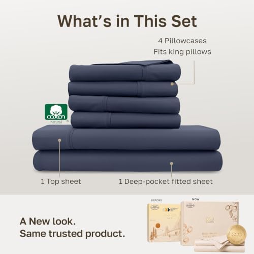 California Design Den 100% Cotton Sateen King Size Sheets Set - Image 3