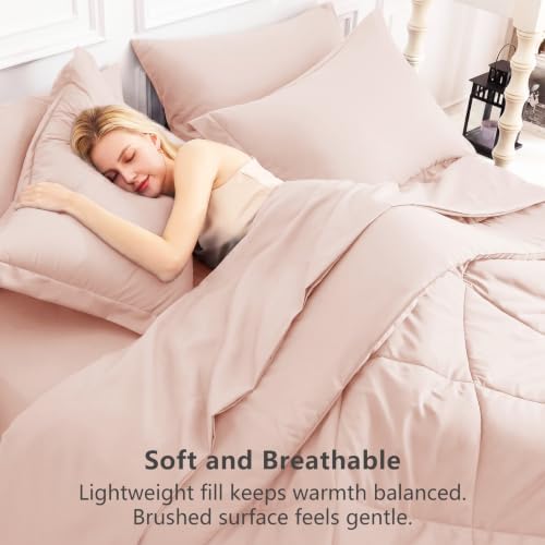CozyLux Twin XL Comforter Set 68"x88" Blush Pink - Image 4