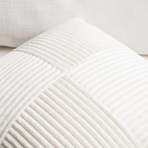 Fancy Homi Set of 2 Cream White Boho Long Lumbar Body Decorative Throw Pillow - Image 3
