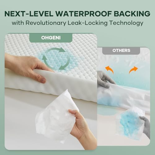 OhGeni 100% Waterproof Mattress Protector, Twin XL Bamboo Viscose Top Layer Pad - Image 3