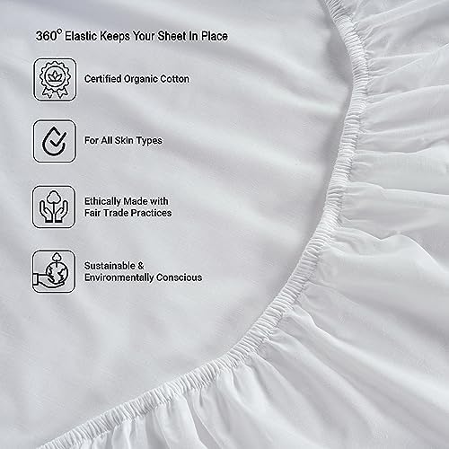 LANE LINEN King Sheets 100% Organic Cotton Cooling Soft 8pc Percale - Image 6