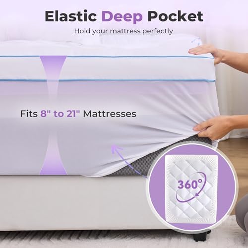 SINWEEK 5 Inch Dual Layer Memory Foam Mattress Topper King Size, 2 Inch Gel - Image 6