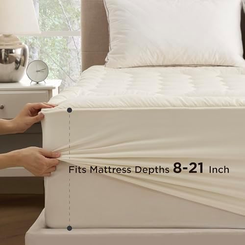 Bedsure King Mattress Pad, Mattress Topper - Image 2