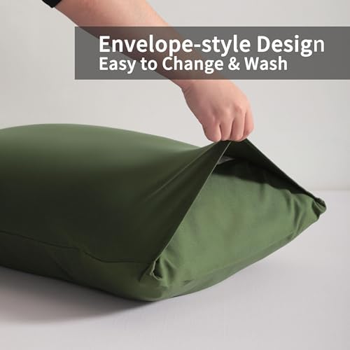 Body Pillow Cases, 2 Pack, 20x54 in, Microfiber, Olive Green - Image 4