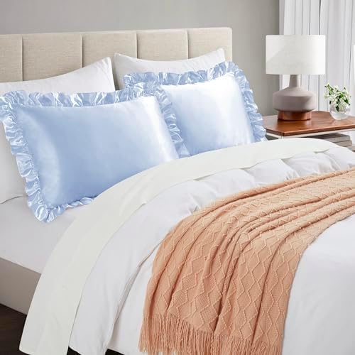 Silky Satin Ruffled Pillow Cases - Image 2