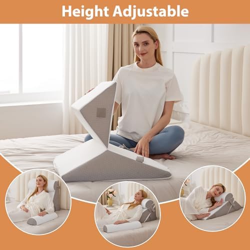 BIEEZZK 4PCS Wedge Pillow Set for After Surgery, Back Pillow for Bed Sitting up - Image 6