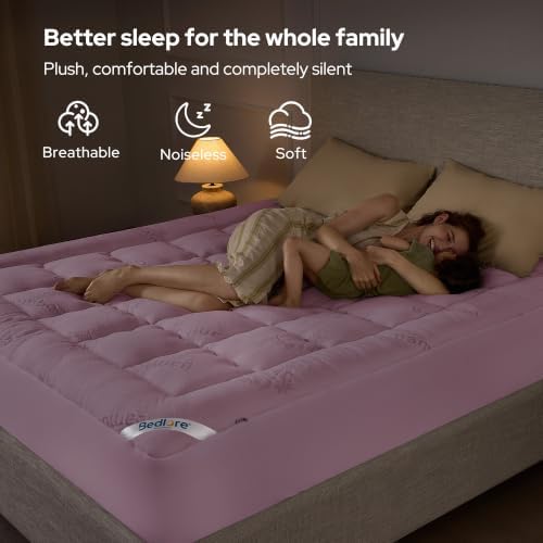 BEDLORE Full Size Mattress Topper, Pillow Top Mattress Pad - Image 4