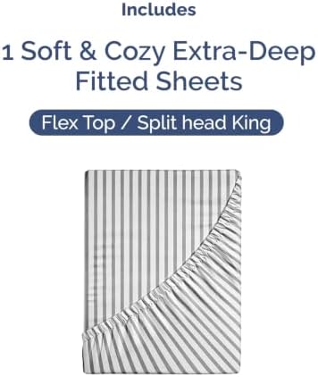 CGK Linens Extra Deep Flex Top Split Head King Fitted Sheet - Image 4