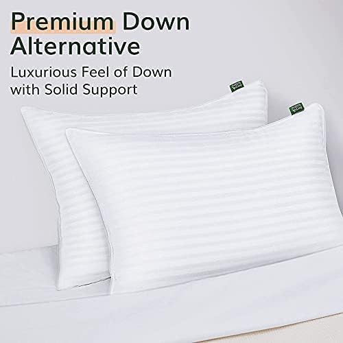 Fern and Willow Premium Bed Pillows - Set of 2, 26"x20" - Luxurious Ultra-Soft Cooling Pillow - Hotel Quality, Down Alternative Fill, Medium Firm Support for Side, Back & Stomach Sleepers