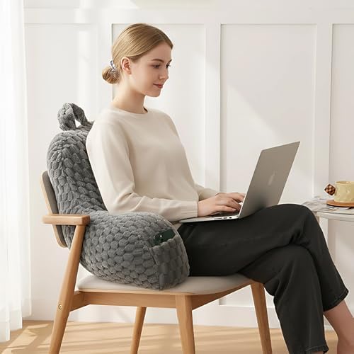 Fluffy Reading Pillow for Sitting in Bed, Large Backrest Bed Pillow - Image 3