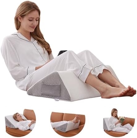 Knee Pillow for Back Sleeping, Leg Pillow Knee Wedge Pillow, Memory Foam Post - Image 7
