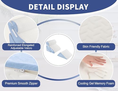 WSOFRLAC 4PCS Wedge Pillow Set for Sleeping – Orthopedic Bed Pillow for Post - Image 4