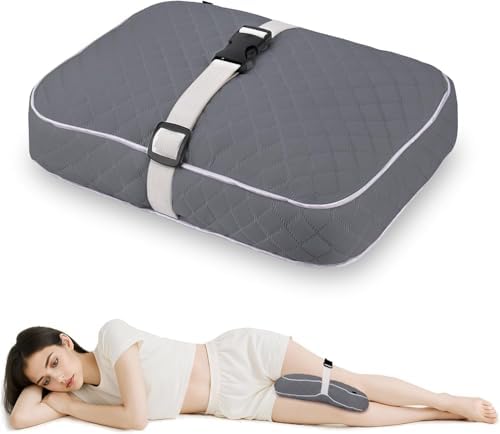 Knee Pillow with Soft Strap for Side Sleepers, Grid by Bloomliving