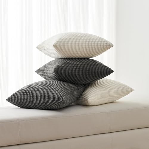 Topfinel 4 Packs Dark Grey Decorative Throw Pillow Covers 18x18 Inch - Image 2