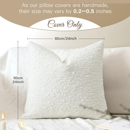 Artscope Throw Pillow Cover 24x24 Super Thick Body Pillow Cover Decorative - Image 5