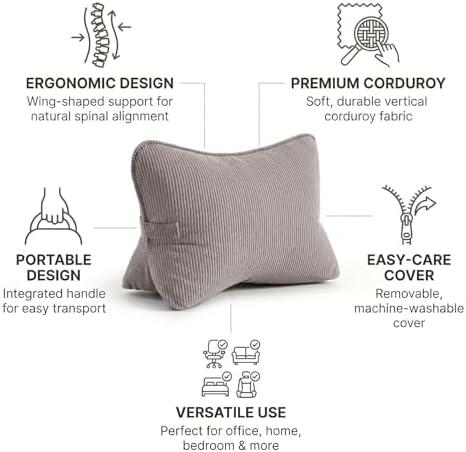 Pat. Pend. Corduroy Lumbar Support Pillow - Image 3