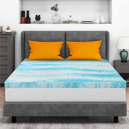 IULULU California King Size Mattress Topper, 3 Inch Gel Memory Foam Topper by ComfortforLiving