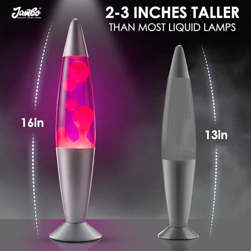 JAMBO 16" Beautiful Lamp- Purple with Pink Wax, Relaxing Liquid Light, Night Light Nightlight, Home Decor Living Room Office Bedroom Lamp for Adults Teens Kids, Magma Motion - Image 6