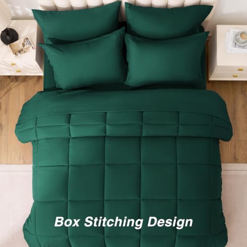 Love's cabin Plaid King Comforter Set, Dark Green - Image 6