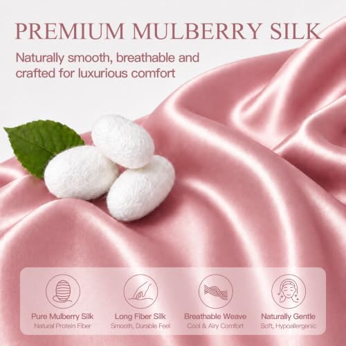 INSSL Silk Pillowcase for Women, Mulberry Silk Pillowcase for Hair and Skin and - Image 3