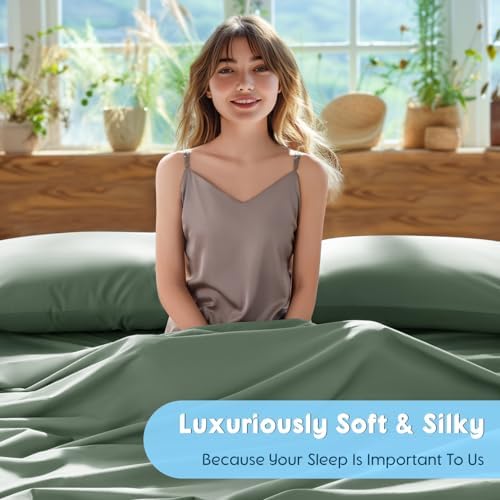 SONORO KATE 1000 Series 100% Egyptian Cotton Queen Sheets, Extra Deep Pocket - Image 5