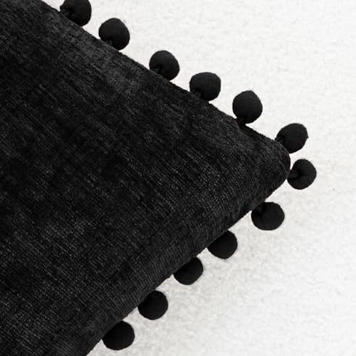 CaliTime Decorative Couch Throw Pillow Covers 18 X 18 Inches Black - Image 3