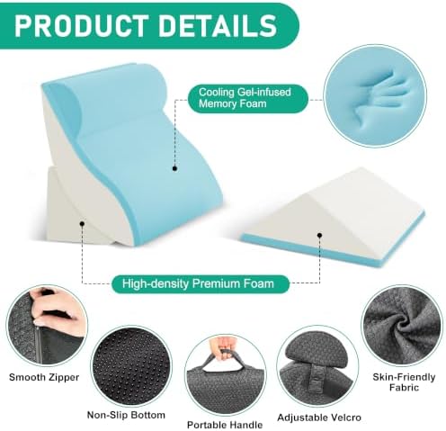 4PCS Wedge Pillow Set for After Surgery, Orthopedic Bed Wedge Pillow for Back - Image 3