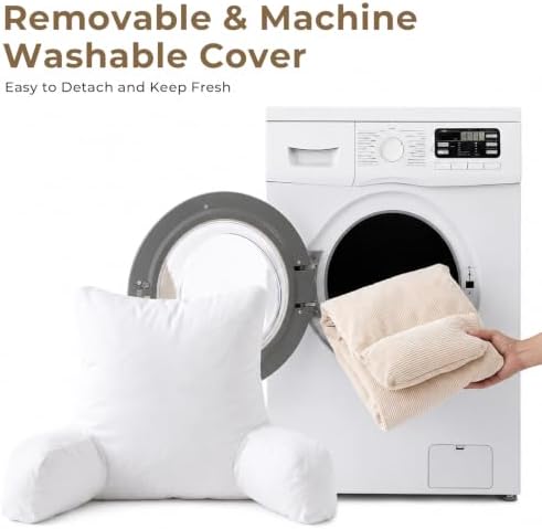 Reading Pillow for Bed with Detachable Neck Roll and Shredded Memory Foam - Image 5