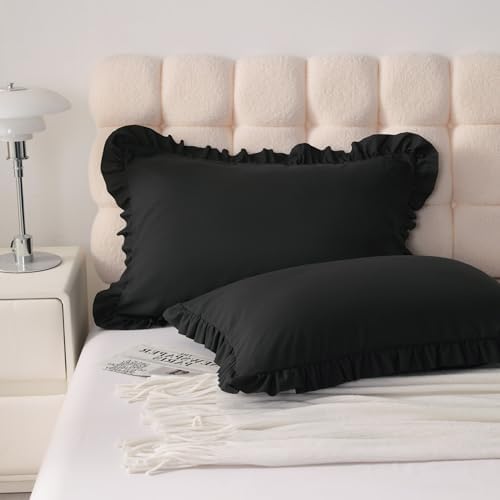 Ruffled King Pillow Shams, 2 Pack, 20x36 Inches - Image 2