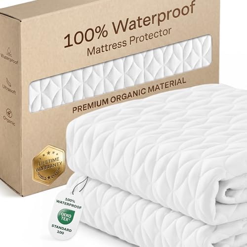 100% Waterproof Noiseless & Breathable Full Size Mattress Protector by NiagaraSleepSolution