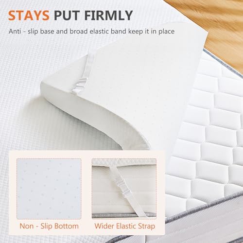 DUMOS 3 Inch Gel Memory Foam Mattress Topper Queen Size - Image 4