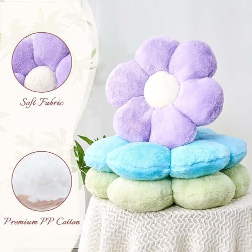 Kcvvcr Lavender Flower Pillow, 17.7" Flower Shaped Plush Decorative Throw Pillow - Image 4