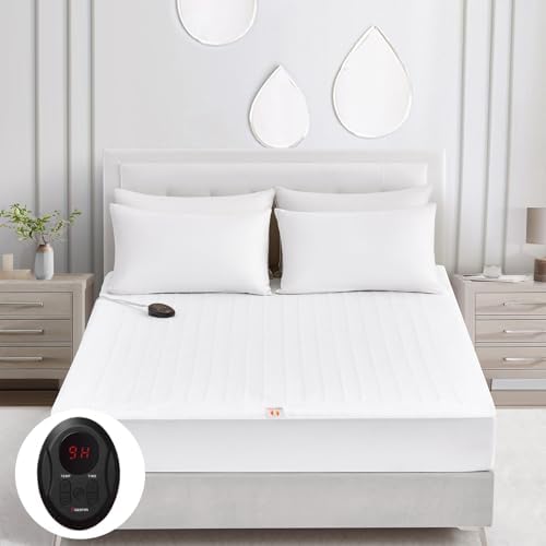Bwarm Electric Heated Mattress Pad Twin Size, Bed Warmer, 9 Heat Settings by Bwarm