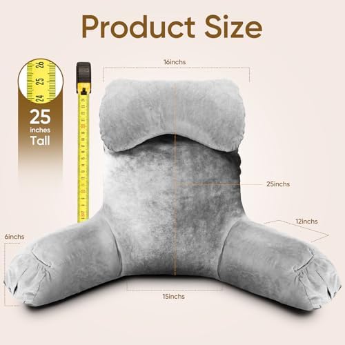 OAISZ 25-Inch Reading Pillow for Adults, Memory Foam, Neck Roll - Image 4