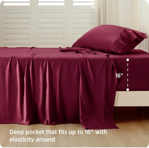 Bedsure PureWoven 100% Rayon Derived from Bamboo, Twin Bed Sheets, 3 Pieces - Image 3