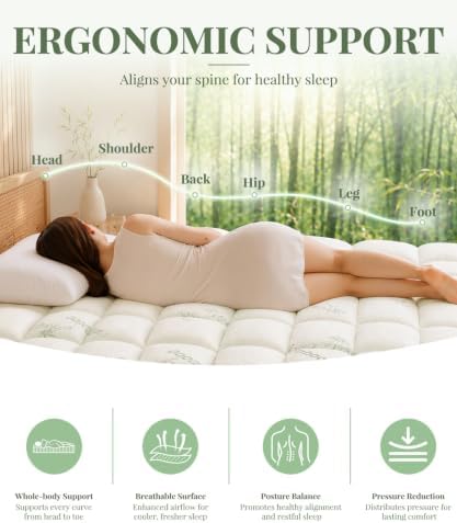 Mattress Topper Queen, Ultra Soft & Breathable Pillow Top Mattress Pad - Image 4