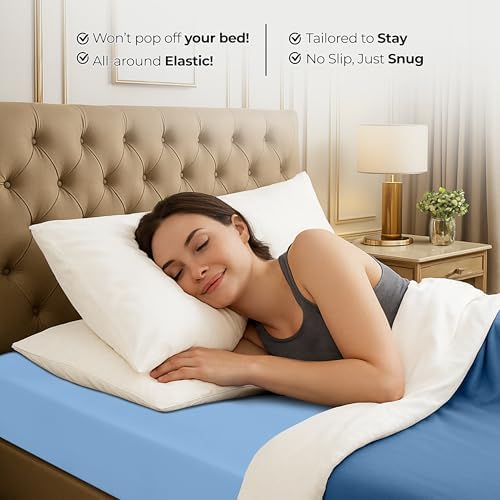 Queen Fitted Sheet, Ultra Soft Fits Up to 15 Inch Deep Pocket, Dutch Blue - Image 7