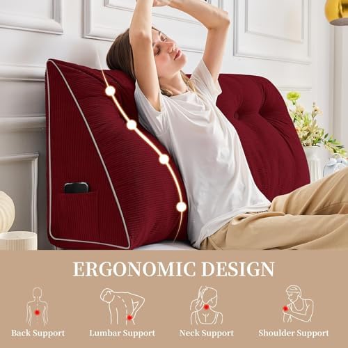 Sasttie Headboard Pillow Full, Wedge Pillow Headboard - Image 6