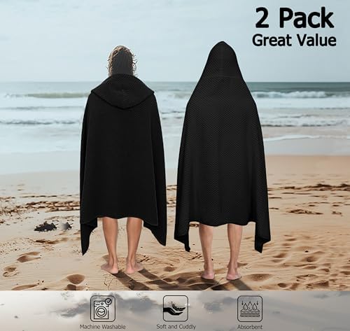 COTTON CRAFT Hooded Bath Towel for Adults – 2 Pack 100% Cotton Bath Sheet - Image 2