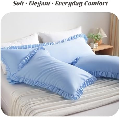 BEDSUM King Ruffled Pillow Shams - Image 2