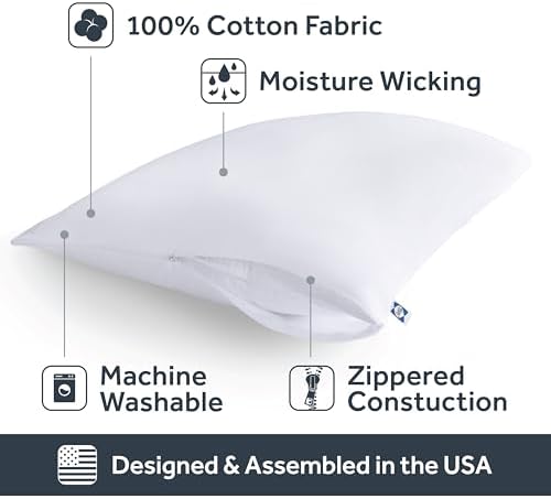 Sealy 100% Cotton Zippered Pillow Protector King 2 Pack - Image 4