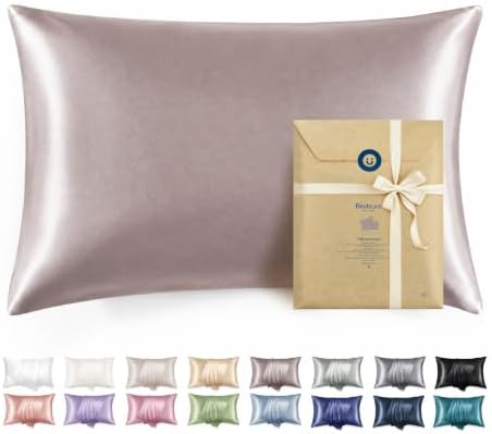 Bedsure Satin Pillowcase with Zipper, Similar to Silk Pillow Cases 2 Pack by BEDSURE