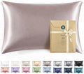Bedsure Satin Pillowcase with Zipper, Similar to Silk Pillow Cases 2 Pack by BEDSURE