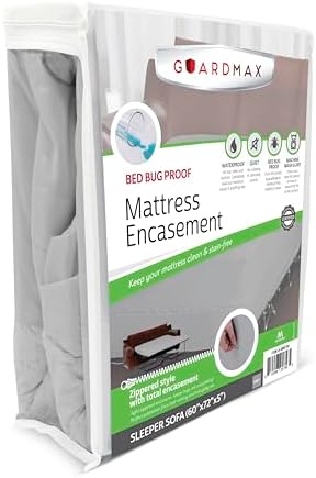 Guardmax Sleeper Sofa Mattress Protector Zippered, Bed Bug Mattress Cover by Guardmax